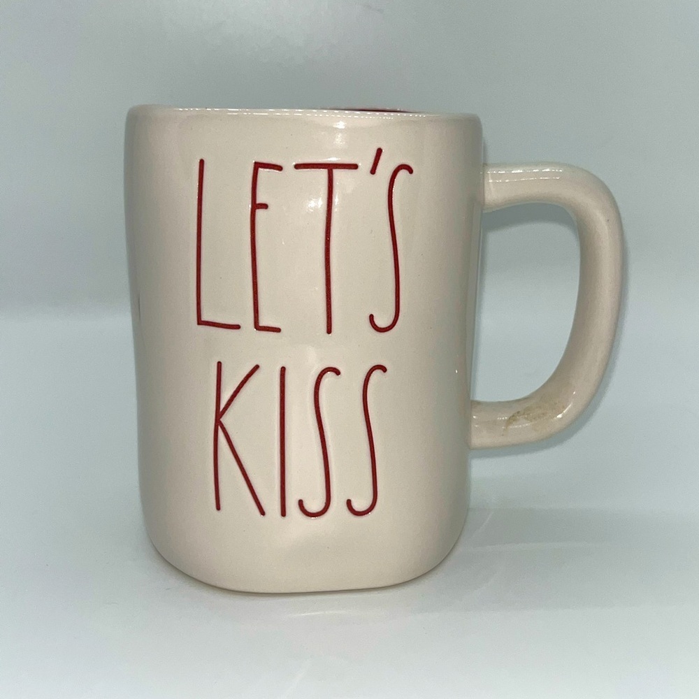 Rae Dunn LET’S KISS Mug Artisan Collection Ceramic Coffee Tea Cocoa Cup NWT